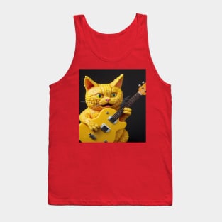 corn covered cat playing guitar Tank Top